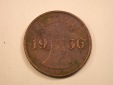 13009  Weimar  1 Reichspfennig 1936 D in ss
