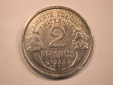 13205 Frankreich 2 Franc Morlon  1944 in ss, geputzt