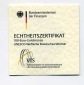 Zertifikat Original für 100 Euro Goldmünze 2006 Weimar nur Z...