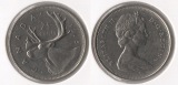 Canada 25 Cents 1975 (N) ** Elch - Rentier ** -Vorzüglich-
