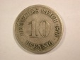 14301 KR 10 Pfennig 1876 A in schön+ Orginalbilder