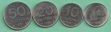 Brazil - vier Münzen 10 -20 - 50 Cruzeiros Jahren 1980-1984