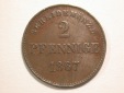 15101 Sachsen Meiningen  2 Pfennig 1867 in ss-vz Orginalbilder