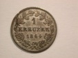 15101 Sachsen Meiningen  1 Kreuzer 1864 in ss-vz Orginalbilder