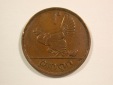 15006 Irland  1 Penny 1943 in ss, selten Orginalbilder