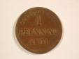 15008 Bayern 1 Pfennig 1871 in ss, gereinigt  Orginalbilder