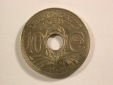 15013 Frankreich 10 Centimes 1939 in vz-st,fleckig  Orginalbilder