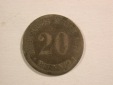 15013 KR  20 Pfennig 1875 D in schön Silber  Orginalbilder