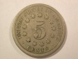 A001 USA  Shield Nickel 5 Cent 1868 in ss (VF)  Orginalbilder