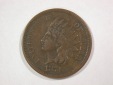 A001 USA  Indian Head 1 Cent 1874 in ss-vz (VF-XF)  Orginalbilder