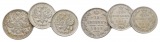 Russland, 3 Kleinmünzen (15/10/10 Kopeken 1913/1913/1914)