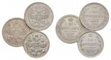 Russland, 3 Kleinmünzen (20/20/15 Kopeken 1907/1867/1915)
