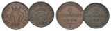 Altdeutschland, 2 Kleinmünzen (1858/1867)