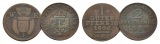 Altdeutschland, 2 Kleinmünzen (1806/1856)