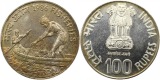 7178 Indien  100 Rupien 1986  17,35 Gramm Silber Stempelglanz ...