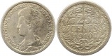 7210 Niederlande 25 Cent 1910 Silber  schön sehr schön