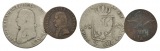 Altdeutschland, 2 Kleinmünzen, zeitgenössische Fälschung