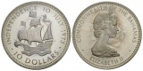 Schifffahrtsmünze; Bahamas 10 Dollar 1973; AG, 49,95 g, Ø 50 mm