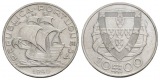 Schifffahrtsmünze; Portugal 10 Escudo 1940; AG, 12,57 g, Ø 3...