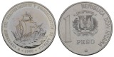 Schifffahrtsmünze; Dominikanische Republik 1 Peso 1988; Cu-Ni...