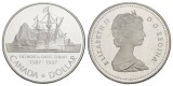 Schifffahrtsmünze, Canada, Dollar 1987, AG; 23,53 g; Ø 36 mm