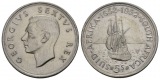 Schifffahrtsmünze; Südafrika, 5 Shillings 1952; AG, 28,34 g,...