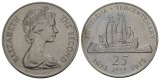 Schifffahrtsmünze; St. Helena 25 Pence 1973; Cu-Ni, 28,29 g, ...