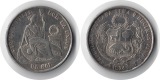 Peru  1 Sol  1874  FM-Frankfurt  Feingewicht: 22,5g  Silber  s...
