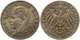 7553 Kaiserreich Bayern 2 Mark 1907 Randfehler  ss