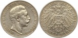 7559 Kaiserreich Preussen 2 Mark 1896 min Randfehler, sehr schön