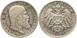 7572 Kaiserreich Württemberg 2 Mark 1908 gutes  sehr schön
