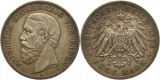 7589 Kaiserreich Baden 5 Mark 1898  sehr schön