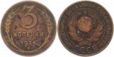 7793 Russland 3 Kopeken 1924 fast   sehr schön glatter Rand