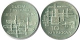 Finnland  10 Markkaa  1967  FM-Frankfurt  Feingewicht: 21,38g ...