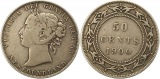7805 Canada New Foundland 50 Cents 1900  11,63 Gramm Silber fe...