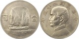 7809 China Republik Dollar 1933 Dschunke  21,36 Gramm Silber f...