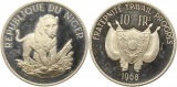 7820 Niger  10 Francs 1968  18,00 Gramm Silber fein polierte P...
