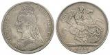 Großbritannien, Crown 1889, Silber, 27,71 g