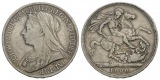 Großbritannien, Crown 1900, 925 Silber, 27,89 g