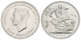 Großbritannien, 5 Shillings 1951, Cu/Ni, 28,40 g