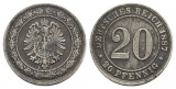 Kaiserreich, 20 Pfennig 1887 A