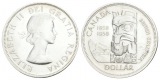 Canada, Dollar 1958, AG; 23,17 g