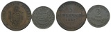 Altdeutschland, 2 Kleinmünzen (1862/1870)
