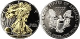 7839 U.S.A. 2012 Silver Eagle Liberty vergoldet in Blister 31,...