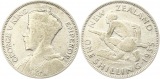 7842 New Zealand  Shilling  1935 Maorikriger  Silber  schön