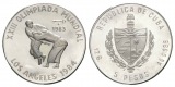 Olympische Spiele 1983 - 5 Pesos Cuba; PP, AG 12,01 g