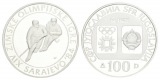 Olympische Spiele 1984 - 100 Dinar Jugoslawien; PP, AG 13,10 g