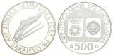 Olympische Spiele 1984 - 500 Dinar Jugoslawien; PP, AG 22,98 g