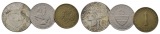 Österreich, 10 Schilling 1958; 5 Schilling 1981; 1 Schilling ...