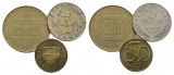 Österreich, 20 Schilling 1980;  5 Schilling 1960; 50 Groschen...